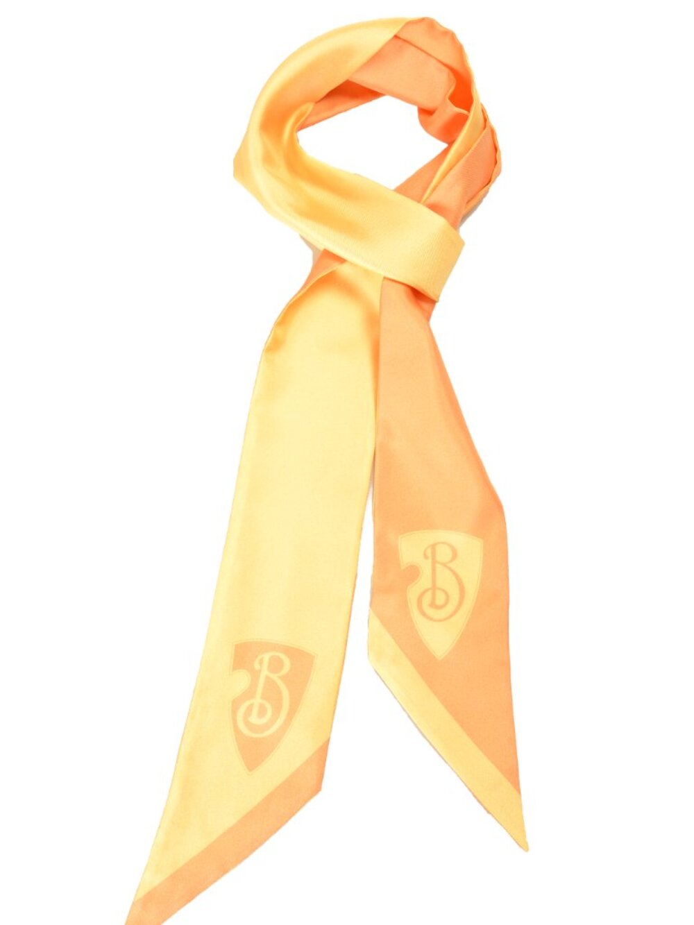 Burberry "SS B Shield Skinny Silk" Petal 100% Silk Neck Scarf - Picture 2 of 4